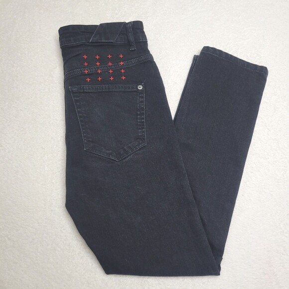 KSUBI Black Chitch Laid (w/ Red) Slim Fit Denim Jeans Size 29